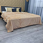 Двоспальний плед-покривало 230х200см, "Шарпей", Бежевий / Велюрове покривало на ліжко, фото 7