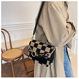 Жіноча сумка FQ-2100 крос-боді на ремінці чорна, фото 9