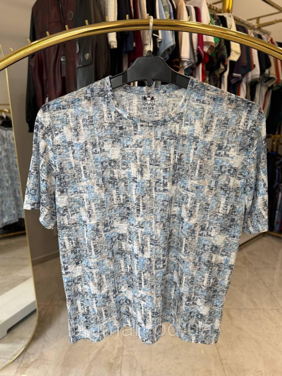 Чоловіча футболка холодок Олсер 2565 Туреччина (батал) 3-6XL блакитна