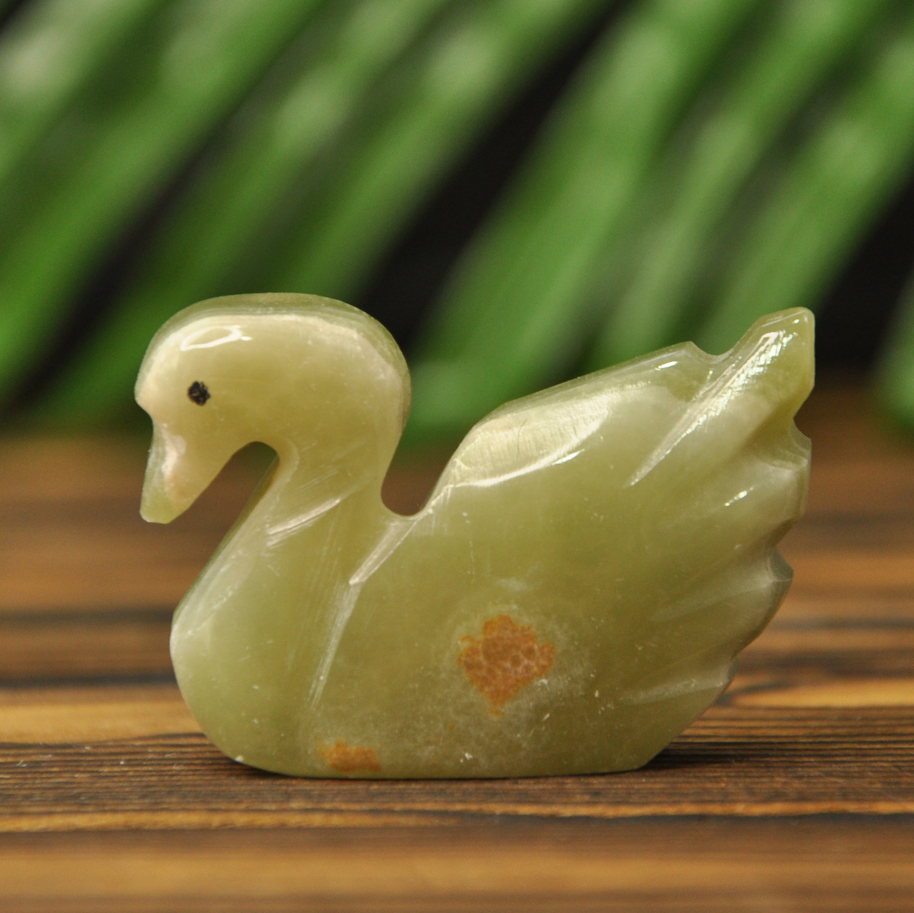 Статуетка лебідь з каменю онікс, 5.5 х 4см (колір, як на фото), фото 1