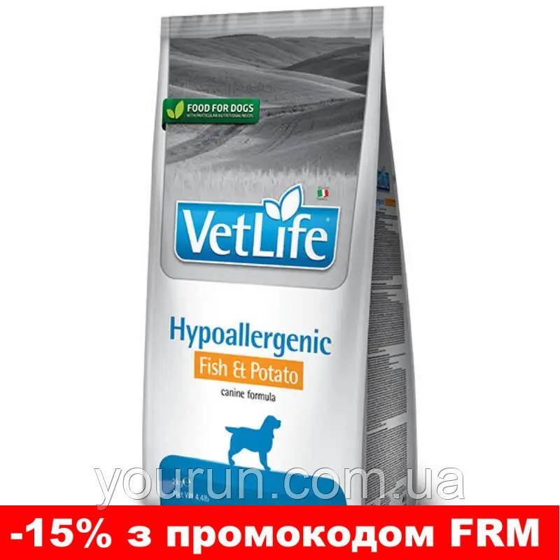 Farmina (Фармина) Vet Life Hypoallergenic Fish & Potato -Сухий лікувальний корм для собак при харчовій алергії 2кг