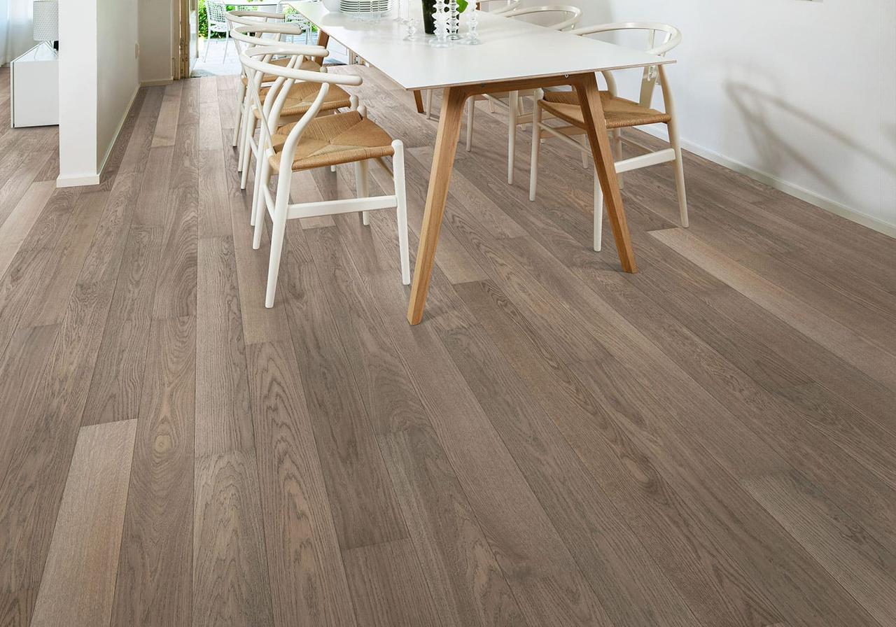 Паркетна дошка Floor`360 Дуб OAK STORY MISTY GREY 1-смугова Лак, фото 1