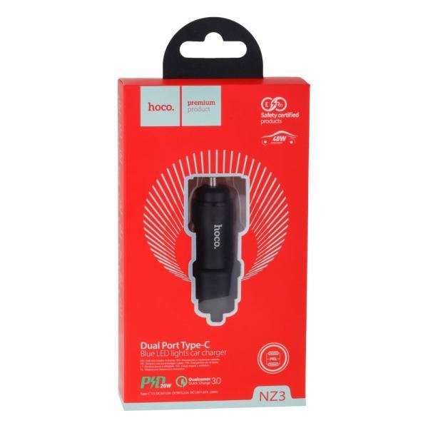 Автозарядний пристрій Hoco NZ3 Dual Port PD QC3.0 40W