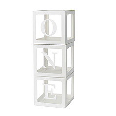 Набір коробок 30 см | 12" для повітряних куль ONE Білі грані