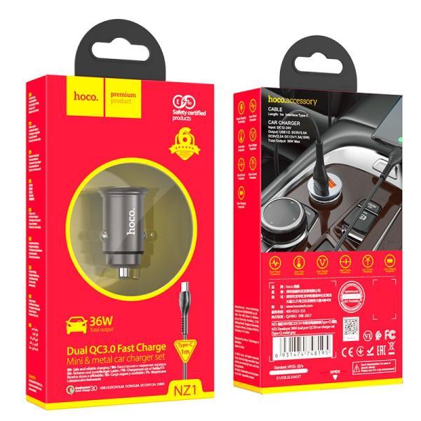 Автозарядний пристрій Hoco NZ1 36W QC3.0 Type C