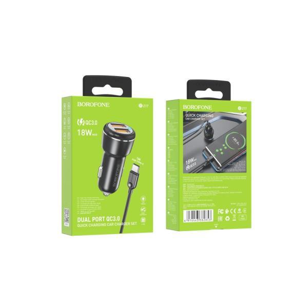 Автозарядний пристрій Borofone BZ17 QC3.0 18W Type C