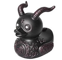 Черная утка с рогами в авто, Фигурка Сатанинская уточка с гипса