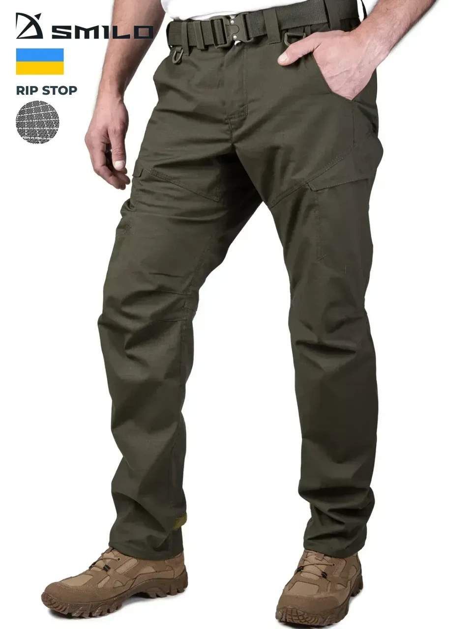Тактичні штани SMILO cargo rip stop олива, фото 1
