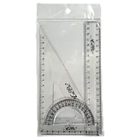 Набір лінійка 20 см + трикутник 17 см + транспортир 10 см