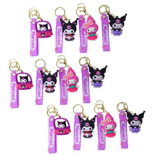 Брелок аніме "Куромі" 5 см, гума, кріплення, ремінець, 12 штук, фото 1