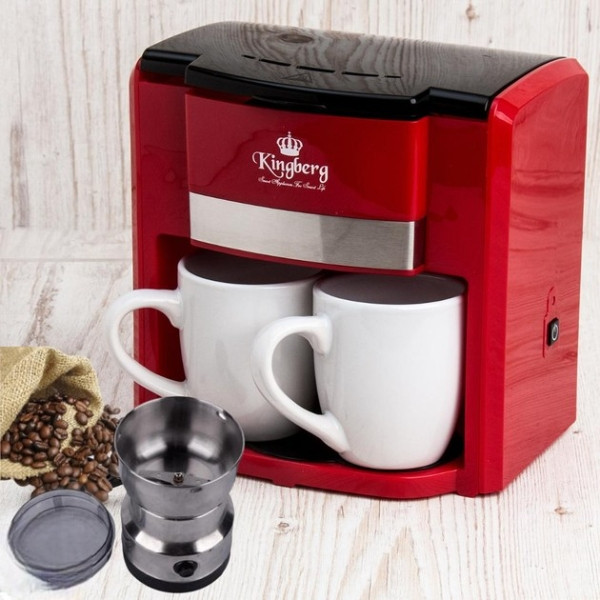 Кавоварка автоматична 3л Kingberg KB-1991 Червона, фото 1