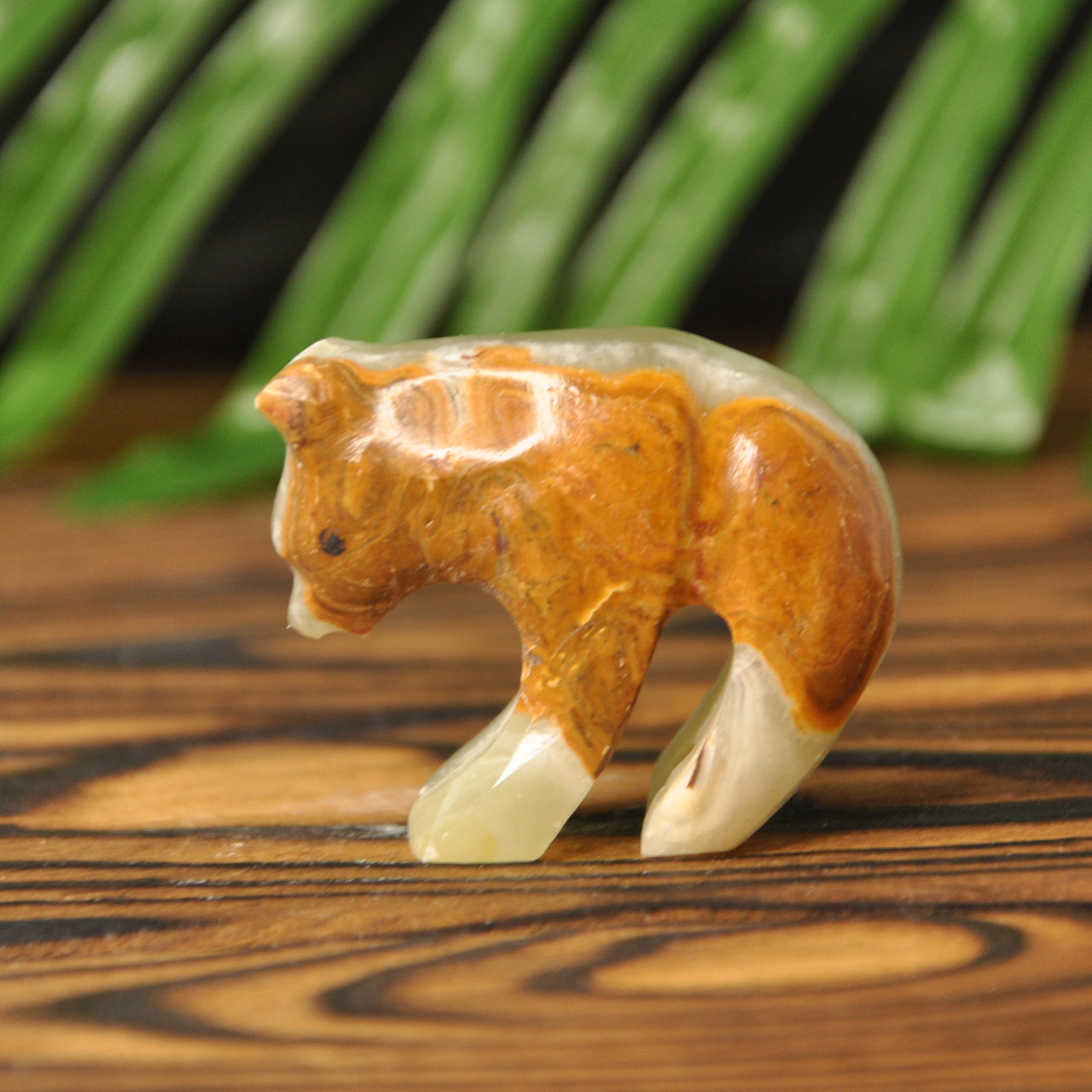 Статуетка ведмедик з каменю онікс, 5х4 см (колір, як на фото), фото 1