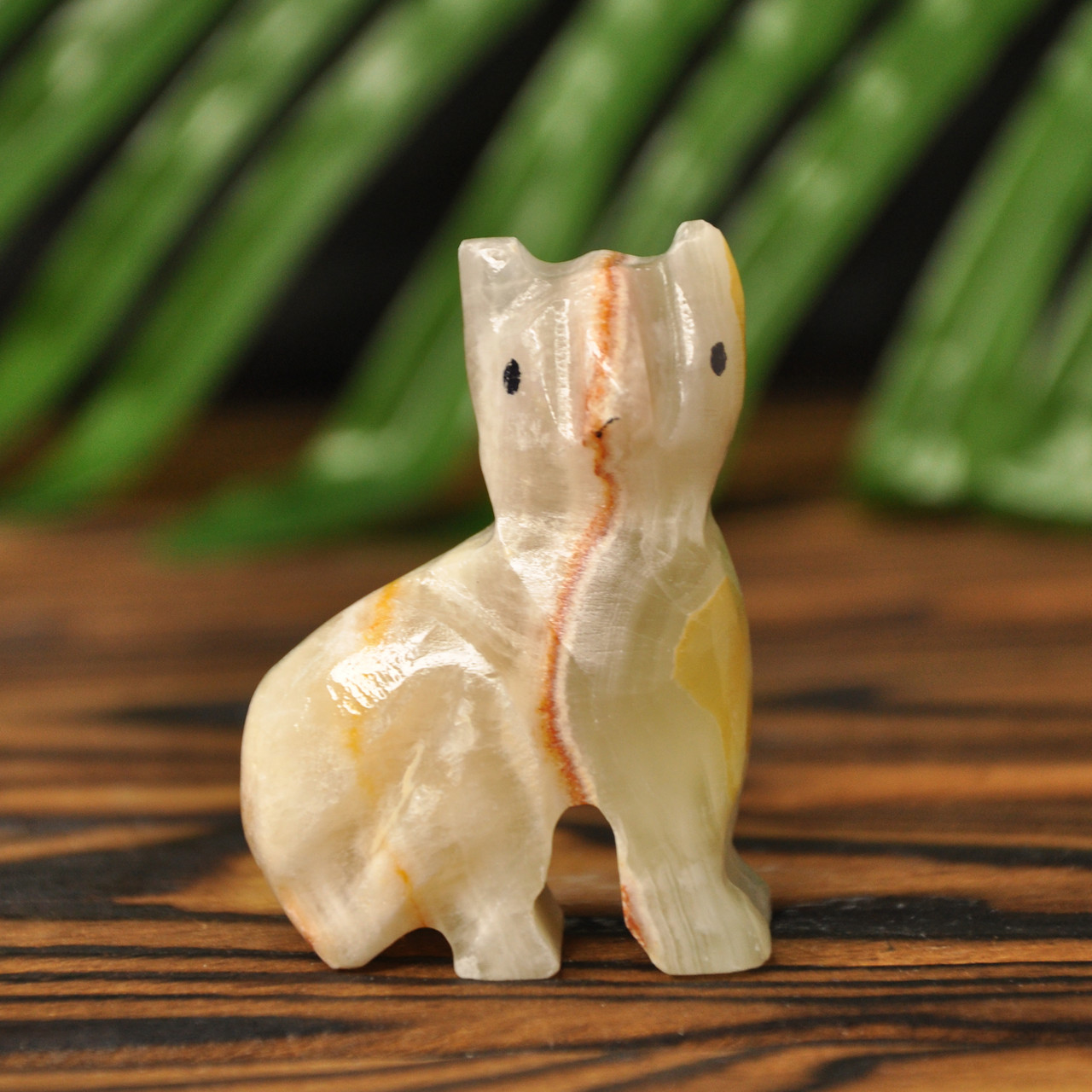 Статуетка кіт з натурального каменю онікс, 5.5 х 4 см (колір, як на фото), фото 1