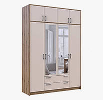 Шафа Ронді 4 і з дзеркалом з антрисолею колір дуб артезан + кашемір