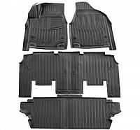 Килимки в салон Chrysler Grand Voyager 5 RT 2008-2016/Dodge Grand Caravan 5 RT 2008-2020, з бортом, поліуретан, Stingray, 5061024
