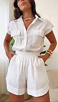 Жіночий літній лляний костюм, фото 3