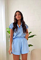 Жіночий літній лляний костюм, фото 2