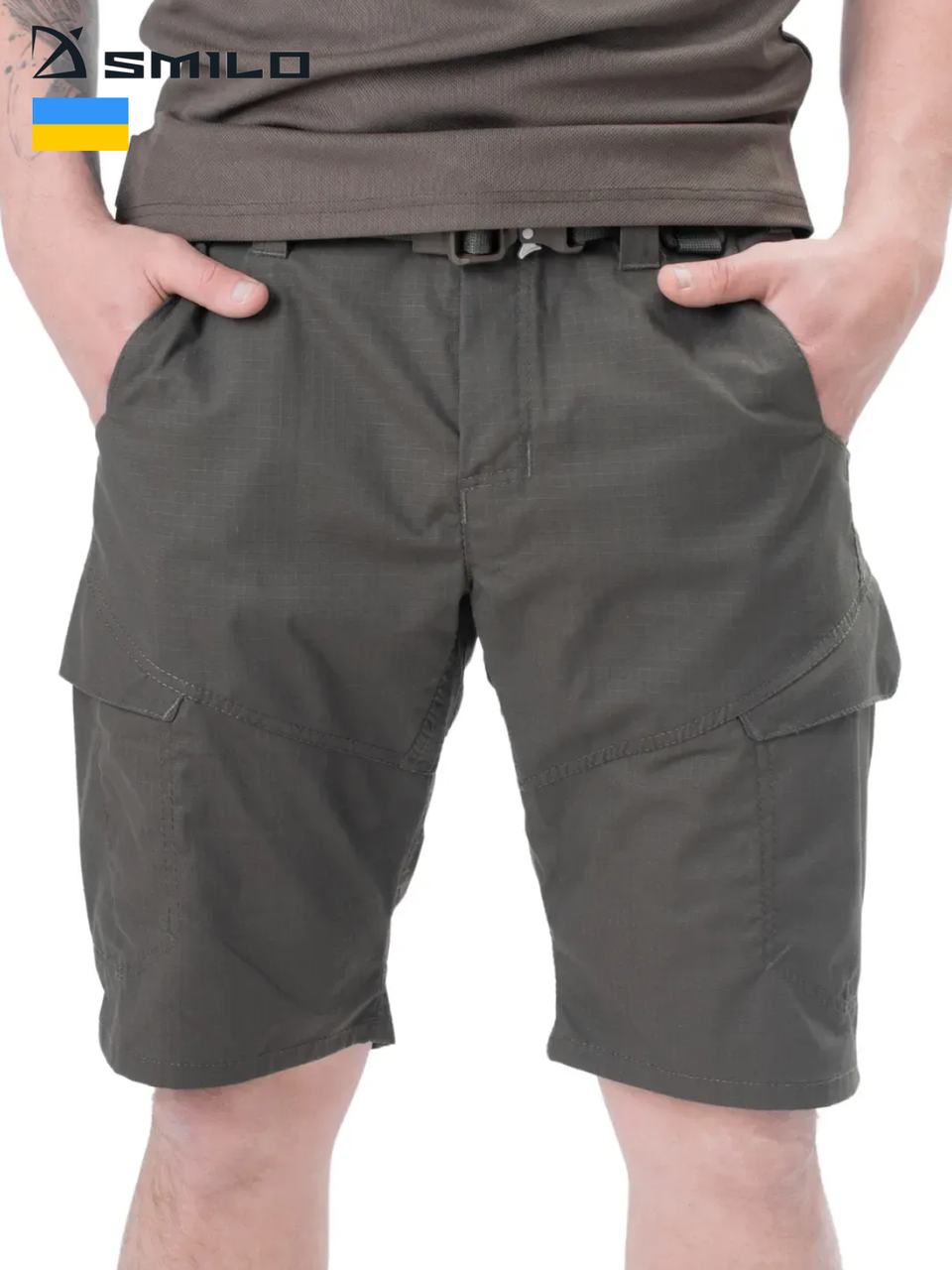 Тактичні шорти SMILO cargo rip-stop olive, фото 1