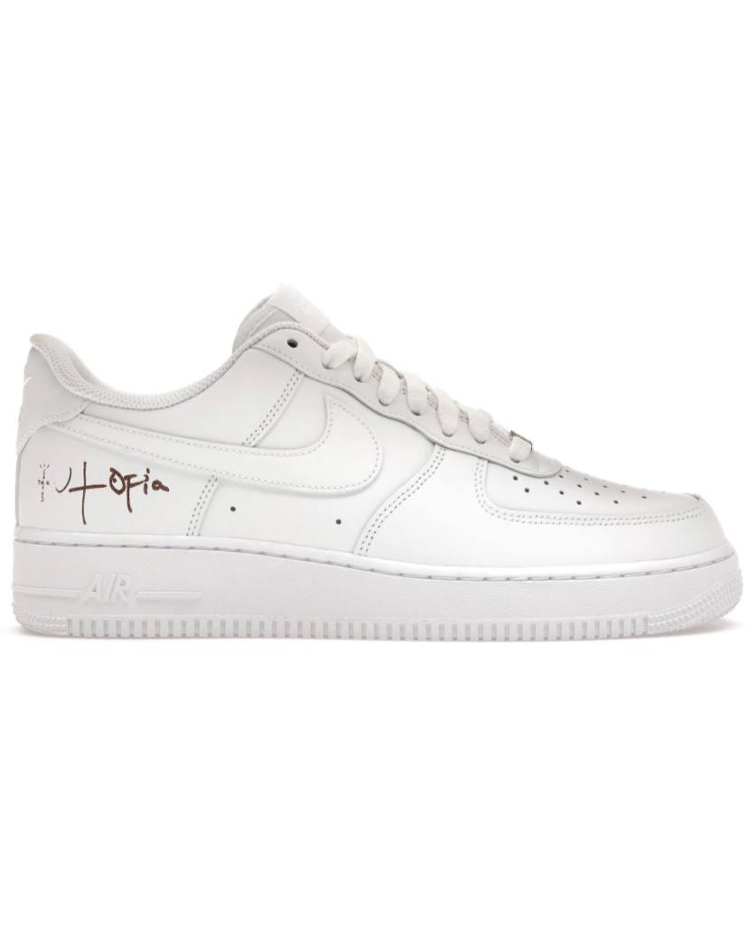 Білі шкіряні кросівки чоловічі Air Force x Travis Scott ‘Utopia’ Демісезонні кросівки Найк Аір Форс, фото 1