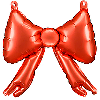 Фольгована кулька міні-фігура PartyDeco 10"(25х25 см) Бантик червоний (5 шт.)