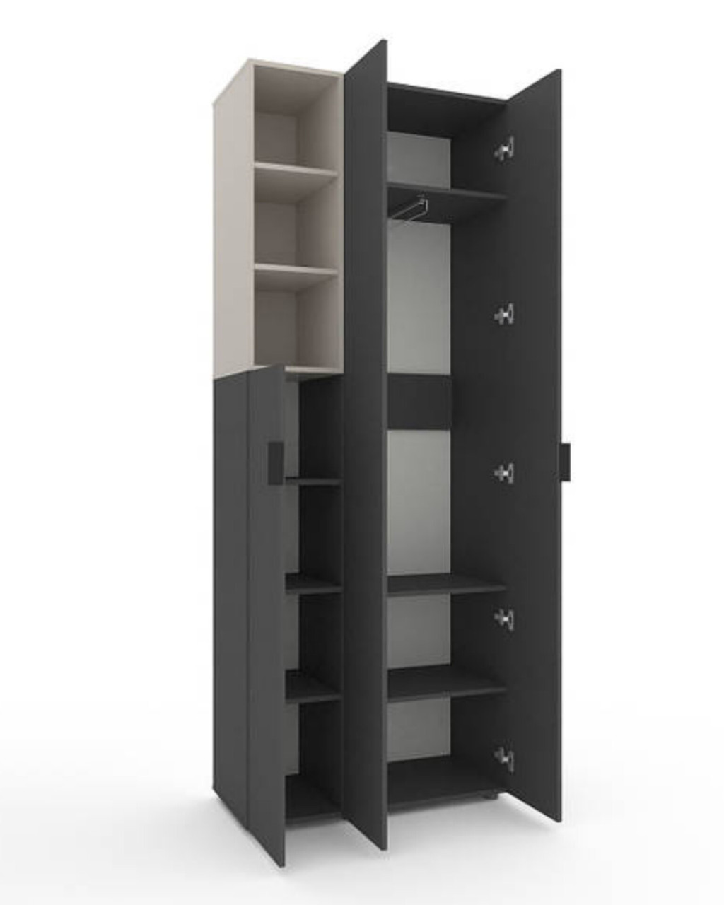 Шафа Home A003L 900х420х2300 ЛДСП Антрацит - Кашемір, фото 1