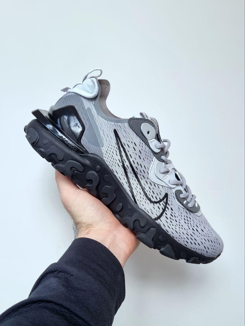 Сірі текстильні чоловічі кросівки Nike React Vision Демісезонні Найк Реакт Віжн, фото 1