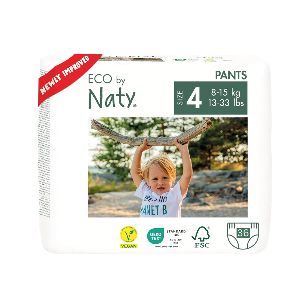 Органічні підгузки-трусики Eco by Naty  Розмір 4 (від 8 до 15 кг) 36 шт