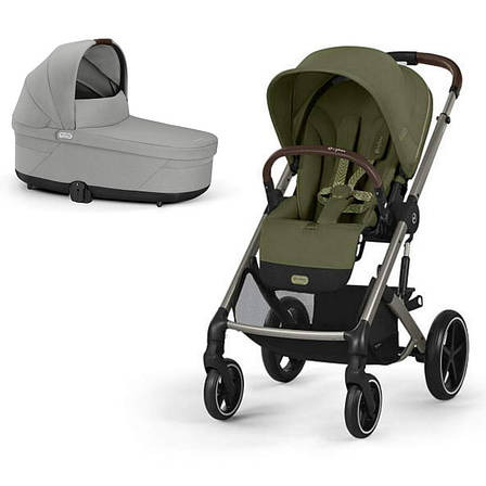 Коляска Cybex Balios S Lux Taupe 2 в 1 Moss Green / Люлька Stone Grey, фото 1