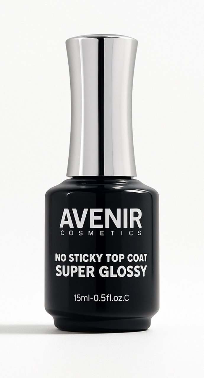 Топ без липкого шару Avenir Cosmetics No Sticky Top coat SUPER GLOSSY 15ml