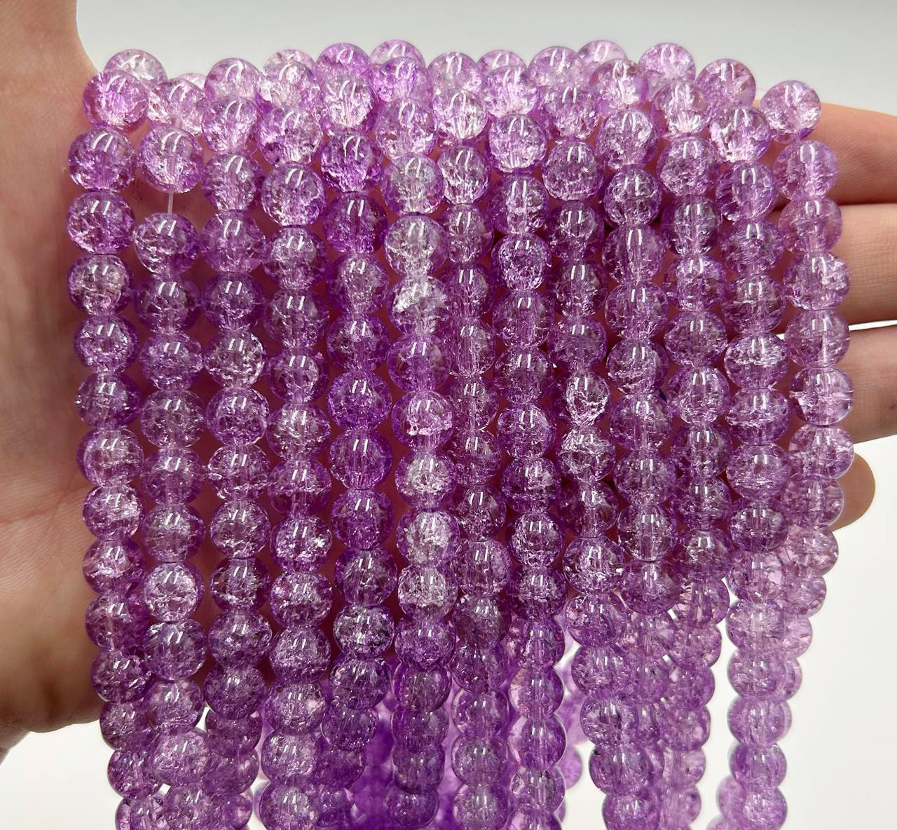 Скляні намистини "Бите скло" / Упаковка ≈ 100шт / Ø8мм / Фіалковий, фото 1