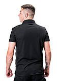 Форменна футболка поло SMILO CoolPass Pique Black на короткий рукав з липучками під шеврони, фото 2