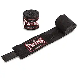 Бинти боксерські бавовна з еластаном TWN TW-2230 3м чорний