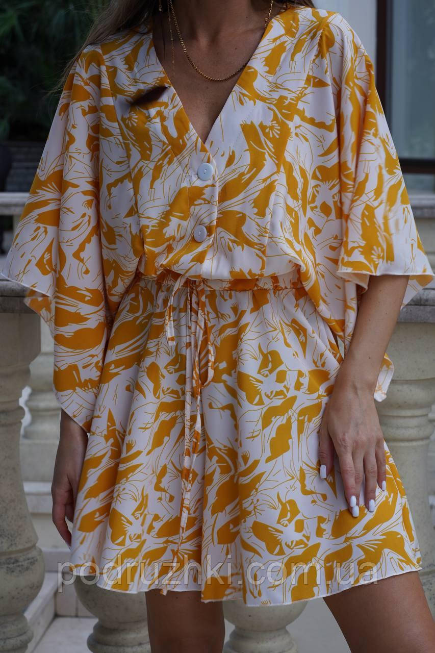 Легкий літній комбінезон плаття Тканина: софт принт Розмір: S-M, L-XL, фото 1