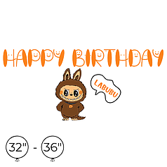 Наліпка на кулю 32"-36" - Happy Birthday