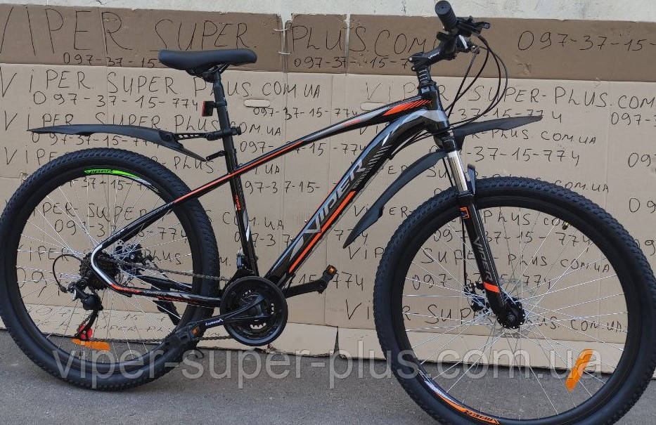 ✅ Гірський велосипед Viper Nevada 27.5 D Чорно-помаранчевий, Без болотників, В зібраному вигляді на 80%, фото 1