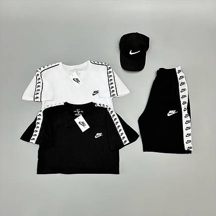 Футболка чорна + футболка біла + шорти + кепка Nike Lampas, фото 1