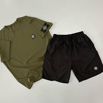 Футболка(хакі) + шорти Stone Island, фото 2