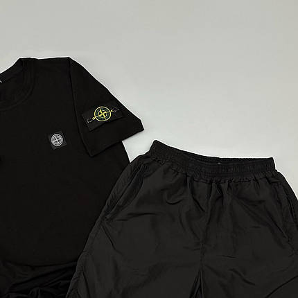 Футболка(чорна) + шорти плащівка Stone Island, фото 3
