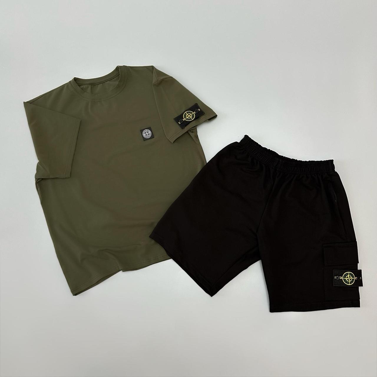 Футболка(хакі) + шорти Stone Island