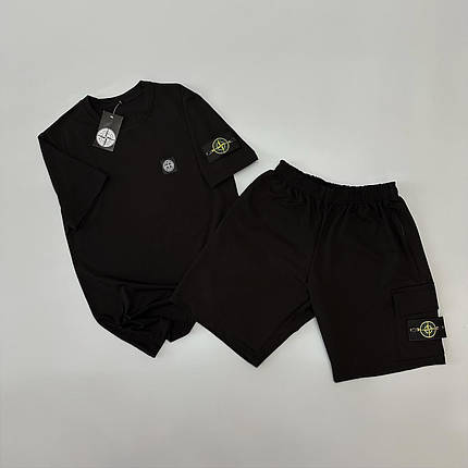 Футболка(чорна) + шорти Stone Island, фото 1