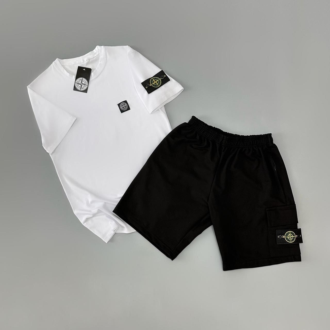 Футболка(біла) + шорти Stone Island