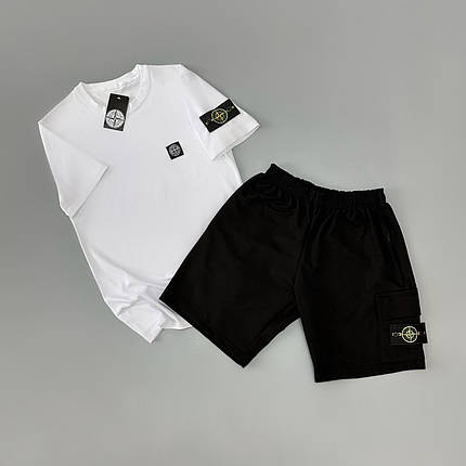 Футболка(біла) + шорти Stone Island, фото 1