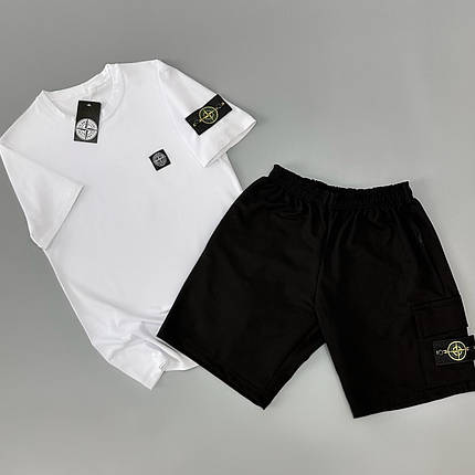 Футболка(біла) + шорти Stone Island, фото 2