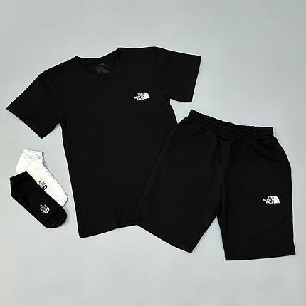 Футболка (чорна) + шорти TNF + шкарпетки в подарунок, фото 1