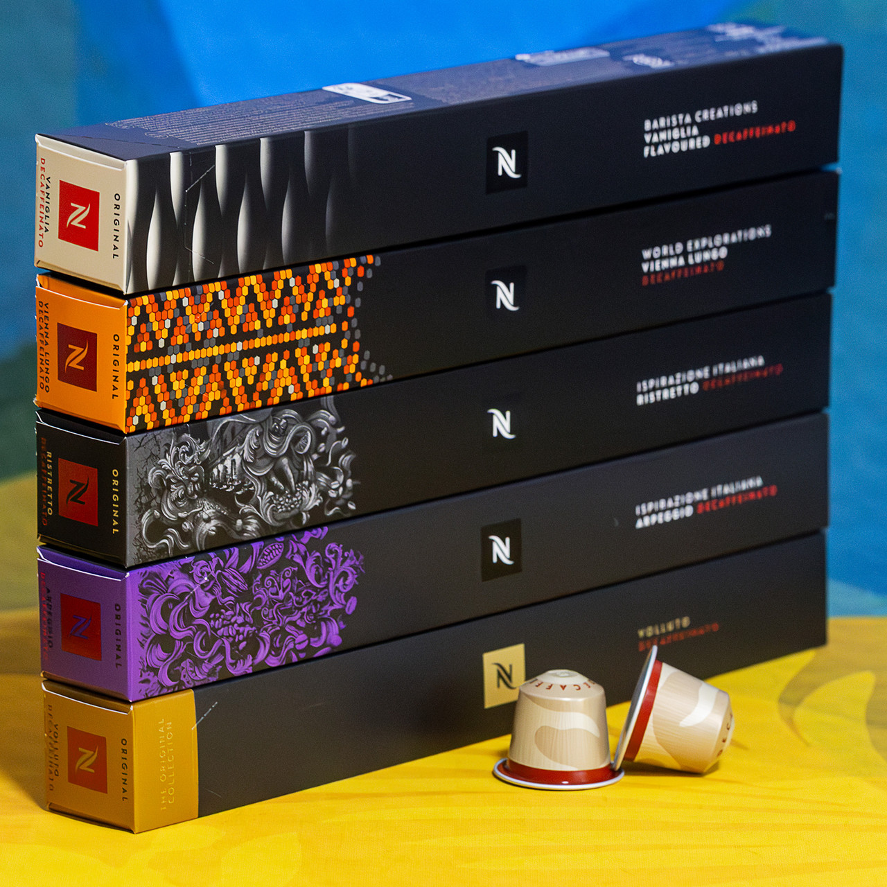 Набір кави в капсулах Nespresso Decaffeinato SELECTION  для поціновувачів кави без кофеїну (50 шт.), фото 1