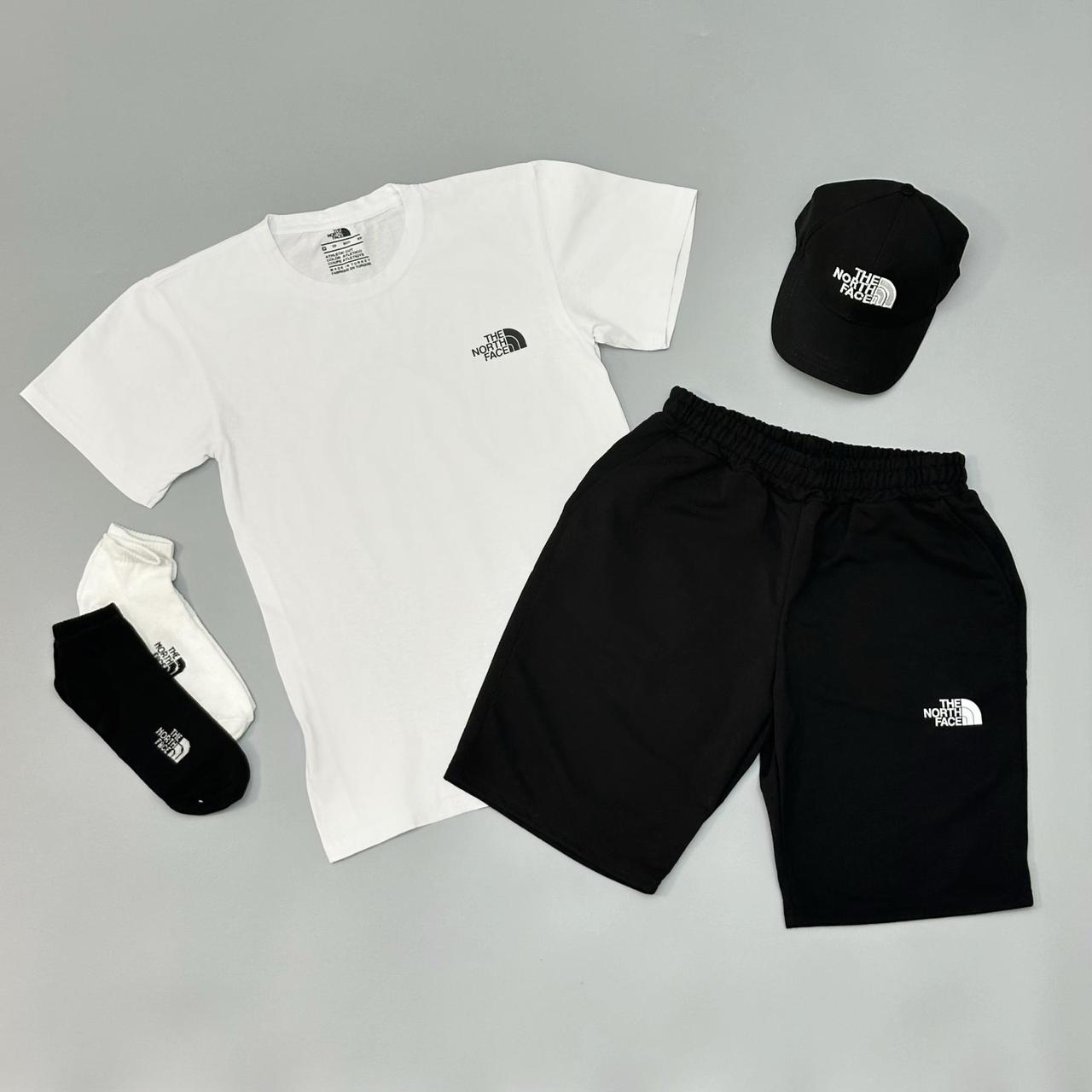 Футболка (біла) + шорти + кепка TNF + шкарпетки в подарунок