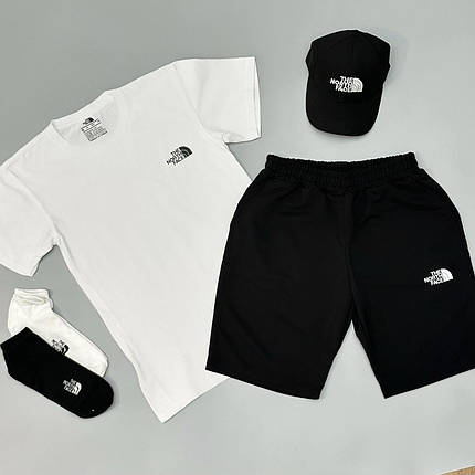 Футболка (біла) + шорти + кепка TNF + шкарпетки в подарунок, фото 2