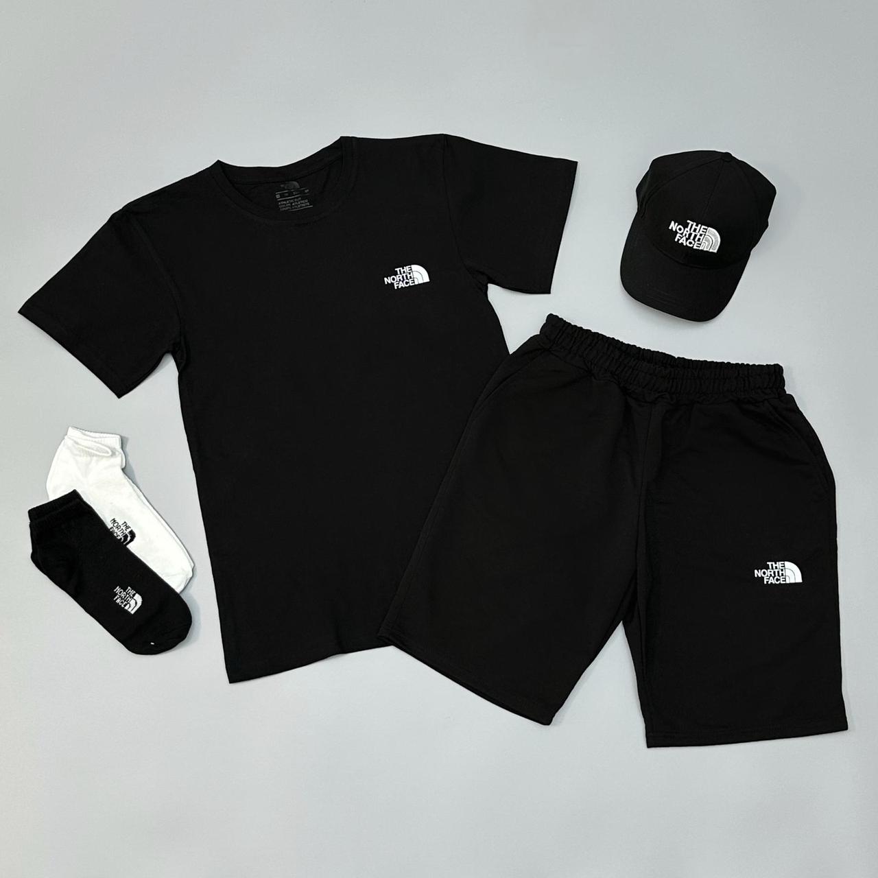 Футболка (чорна) + шорти + кепка TNF + шкарпетки в подарунок