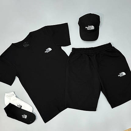 Футболка (чорна) + шорти + кепка TNF + шкарпетки в подарунок, фото 2