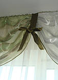 Ламбрекен Firanka Гойдалки з ниток з бантами карниз 250см салатовий із зеленим і білим (92_2пб), фото 2